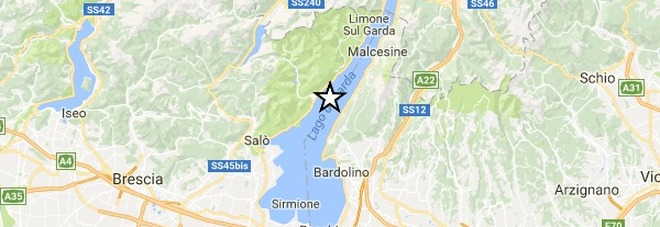 La terra trema nel Veronese: sisma  di magnitudo 3.6 in mezzo al Garda