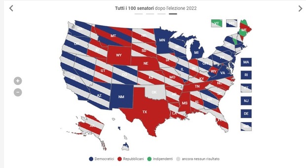 Elezioni Midterm Usa, la mappa del voto Stato per Stato