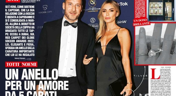Francesco Totti e Noemi Bocchi: nozze in vista? Il brillante (da 5 carati) sfoggiato a Dubai
