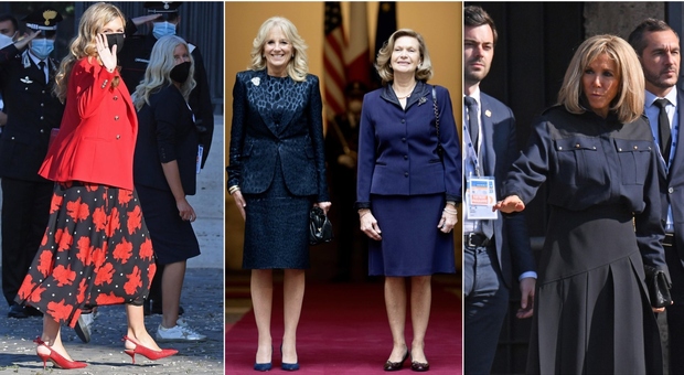G20 a Roma, i look delle first ladies. Jill Biden animalier, Carrie Johnson con la giacca Zara