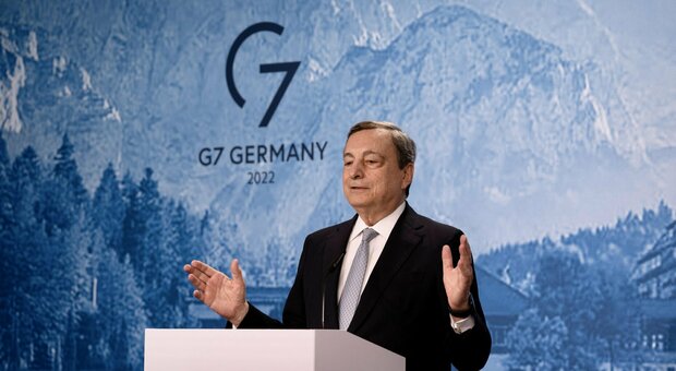 Draghi: «G7 vero successo, l'Ue accelererà sul tetto al prezzo del gas»