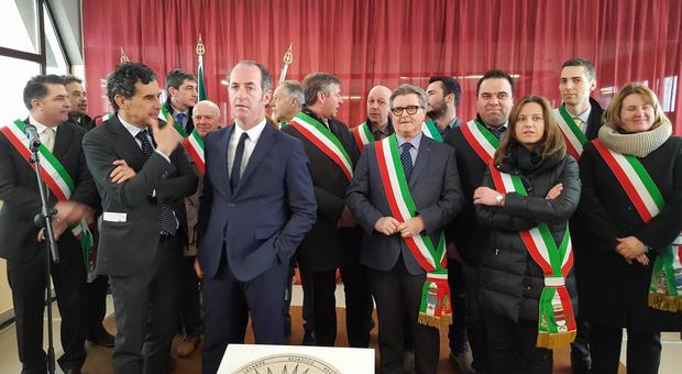 Un'immagine della cerimonia di oggi a Montecchio Maggiore