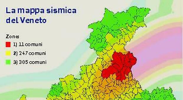 Terremoti, la mappa sismica del Veneto: l'area più pericolosa va dall'Alpago al Vittoriese