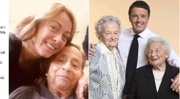 Giorgia Meloni e la foto della nonna: «Vorrei averti ancora qui al mio fianco». Matteo Renzi: «Auguri alle mie nonne»