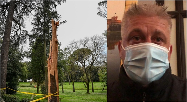 Villa Borghese, cade un albero colpito da fulmine. Il marito della donna ferita: «A Roma non ci torniamo più»
