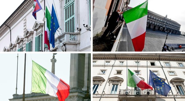 Bandiere a mezz'asta in tutta Italia, il Paese si ferma per le vittime del coronavirus