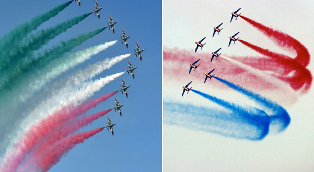 Frecce Tricolori e Patruille de France a sorpresa nel cielo di Roma per il trattato Italia-Francia: gli orari dei sorvoli