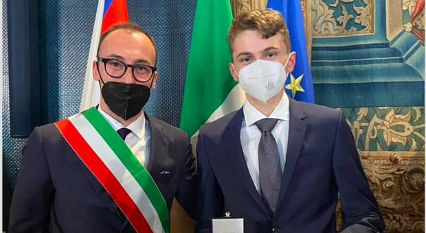 Andrea Pigato a Venezia col sindaco Bontorin