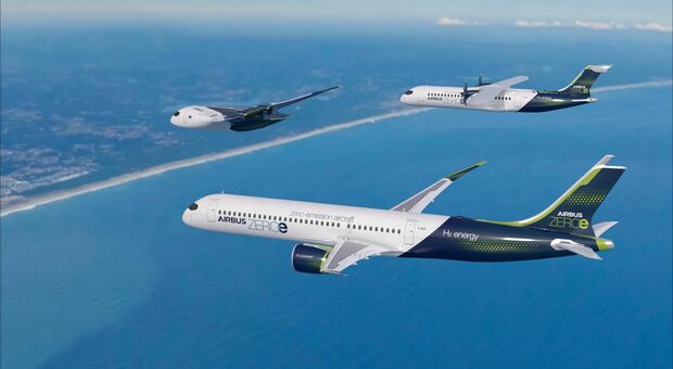 Primo aereo passeggeri a idrogeno, Airbus: «Viaggerà in servizio nel 2035»