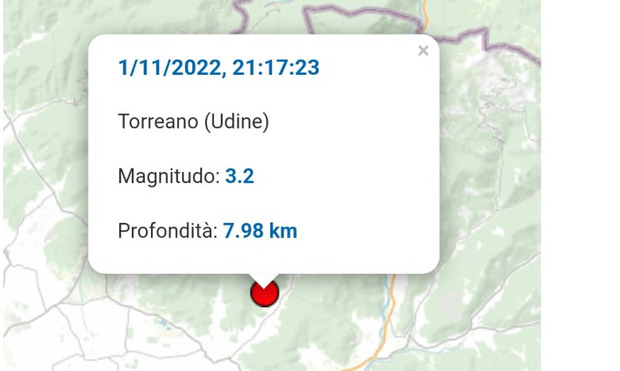 Scossa di terremoto in provincia di Udine