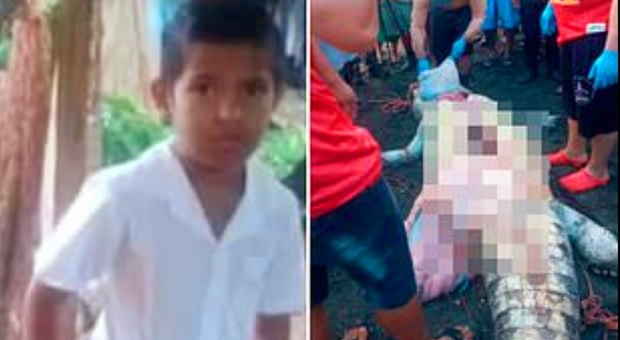 Il piccolo Julio Otero attaccato e mangiato da un coccodrillo in Costa Rica (immag social diffuse su Twitter e da Daily Mail)