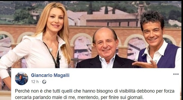 Giancarlo Magalli querela Marcello Cirillo: «Non ho mai cacciato nessuno». L'annuncio sui social