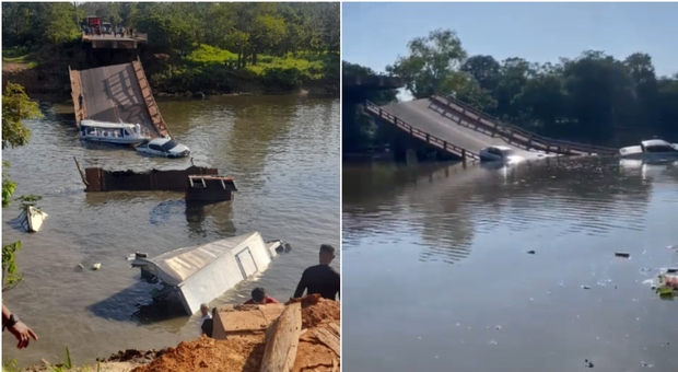 Ponte crolla in Brasile mentre passano le auto: almeno 3 morti, 14 feriti e 15 dispersi