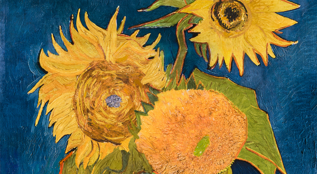 Vincenti Van Gogh, Vaso con cinque girasoli, 1888