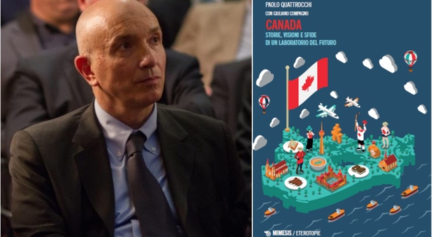 L'autore Paolo Quatrocchi e la copertina del libro "Canada" (scritto con Giuliano Compagno)