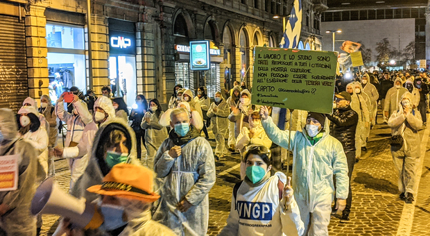 Una manifestazione dei No Green Pass a Padova