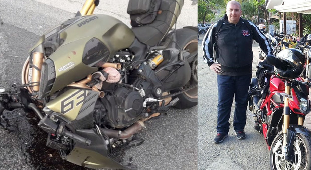 La moto distrutta di Fabio Segato