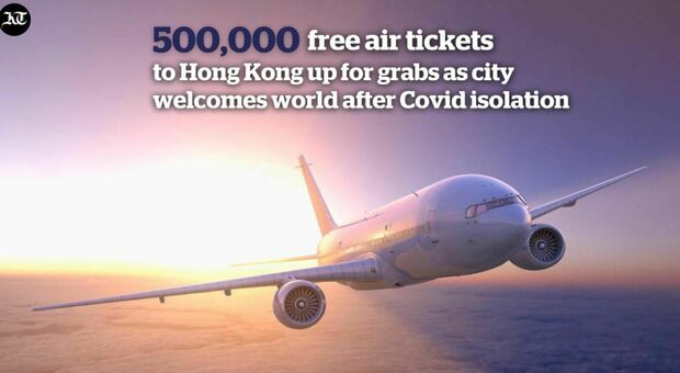 Biglietti aerei gratis per Hong Kong, l'annuncio delle autorità: «500.000 in palio». Ecco come ottenerli